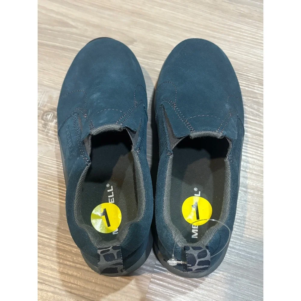 Merrell Kids Jungle Moc Navy Blue Suede Slip On Shoes J95637 Size 1M